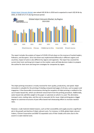 Global Inkjet Colorants Market-Industry Analysis and Forecast (2019-2026)