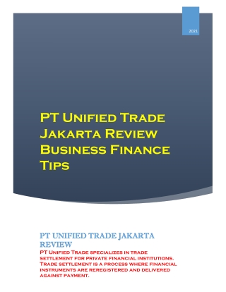 PT Unified Trade Jakarta Review Business Finance Tips