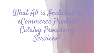 What All is Included in eCommerce Product Catalog Processing Services?