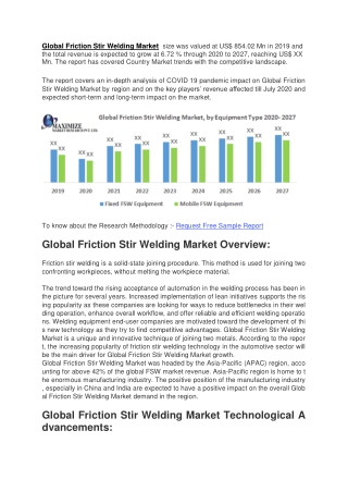 Global Friction Stir Welding Market