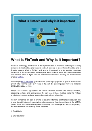 What is FinTech and Why is it Important?