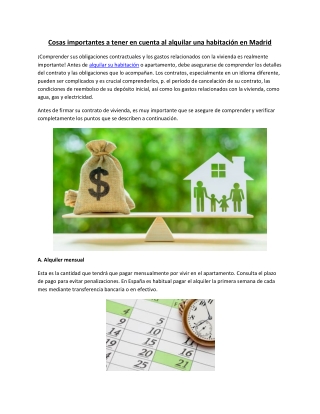 Cosas importantes a tener en cuenta al alquilar una habitación en Madrid