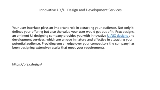 Innovative UX/UI Design and Development Services