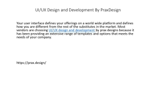 UI/UX Design and Development By PraxDesign