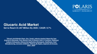 Glucaric Acid Market Strategies and Forecasts, 2018 to 2026
