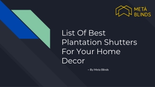 List Of Best Plantation Shutters For Your Home Decor