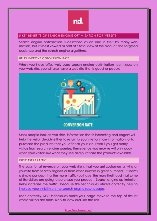 5 Key Benefits Of Search Engine Optimization For Website
