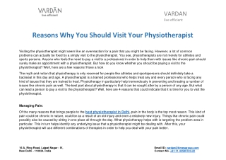 Reasons Why You Should Visit Your Physiotherapist
