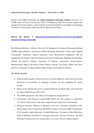 Global Industrial Metrology Market - Forecasts to 2026