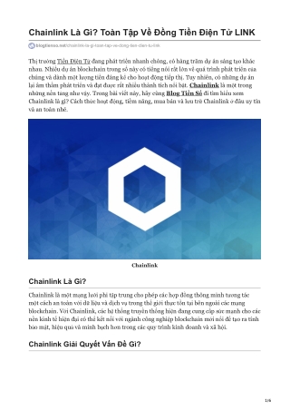 Chainlink Là Gì? Toàn Tập Về Đồng Tiền Điện Tử LINK