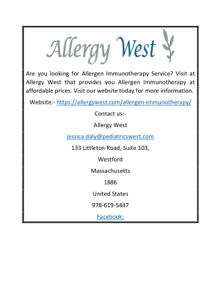 Allergen Immunotherapy Service | Allergy West