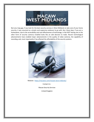 Security Company in West Midlands | Macawss.Com