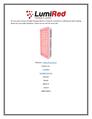 Now Buy Red Light Therapy Device In Ireland At A Low Cost | Lumired.ie