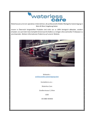 Professionelle Autoreinigung Wien     waterlesscare.at