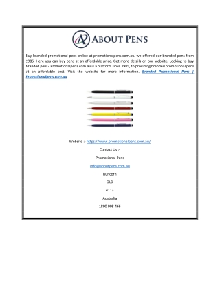 Branded Promotional Pens | Promotionalpens.com.au