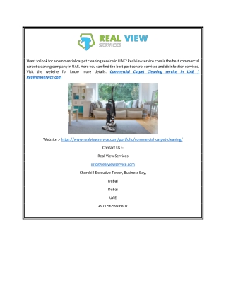 Commercial Carpet Cleaning service in UAE | Realviewservice.com