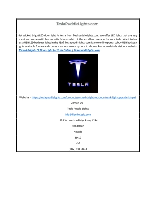 Wicked Bright LED Door Light for Tesla Online | Teslapuddlelights.com