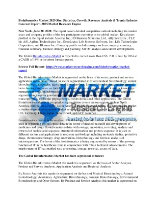 Bioinformatics Market
