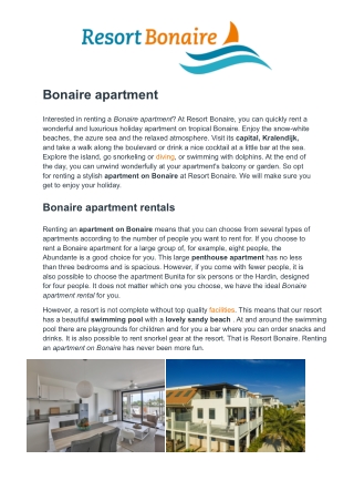 Resort Bonaire - Bonaire apartment