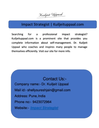 Impact Strategist | Kuiljeituppaal.com