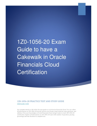 1Z0-1056-20 Exam Guide to have a Cakewalk in Oracle Financials Cloud Certification