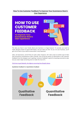 How To Use Customer Feedback To Improve Your Ecommerce Store’s User Experience