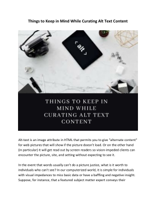 Things to Keep in Mind While Curating Alt Text Content