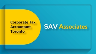 Accounting for corporate income tax - SAV Associates