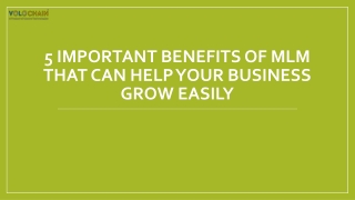 5 Important Benefits of MLM that can help your Business Grow Easily