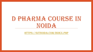 D Pharma Course in Noida