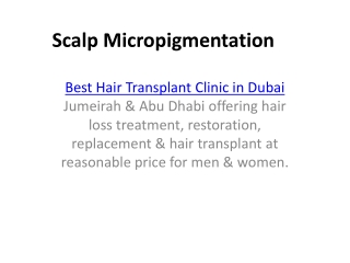 Scalp Micropigmentation in dubai