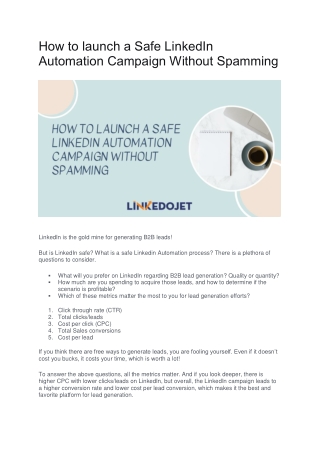 How to launch a Safe LinkedIn Automation Campaign Without Spamming