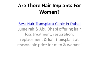 Are There Hair Implants For Women?