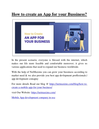 How to create an App for your Bussiness?