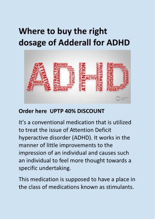 Where to buy the right dosage of Adderall for ADHD