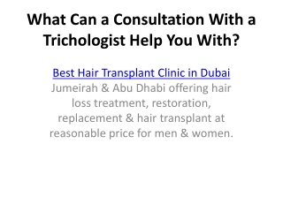 What Can a Consultation With a Trichologist Help You With?