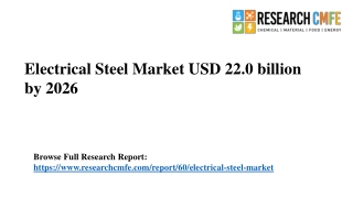 Electrical Steel Market Size Worth USD 22.0 billion by 2026