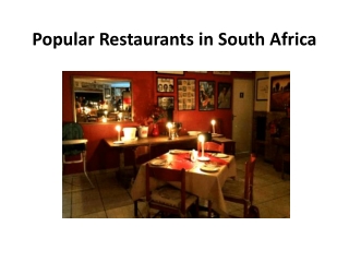 Popular Restaurants in South Africa