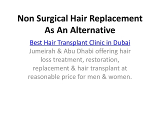 Non Surgical Hair Replacement As An Alternative