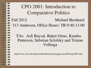CPO 2001: Introduction to Comparative Politics