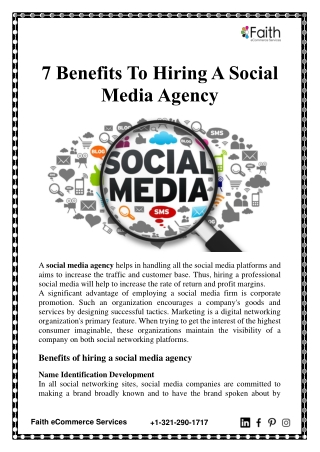 7 Benefits To Hiring A Social Media Agency