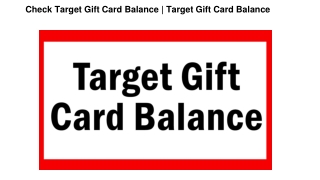 Check Target Gift Card Balance | Target Gift Card Balance