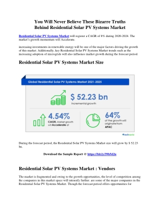 You Will Never Believe These Bizarre Truths Behind Residential Solar PV Systems Market