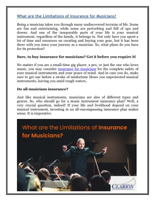 What are the Limitations of Insurance for Musicians?