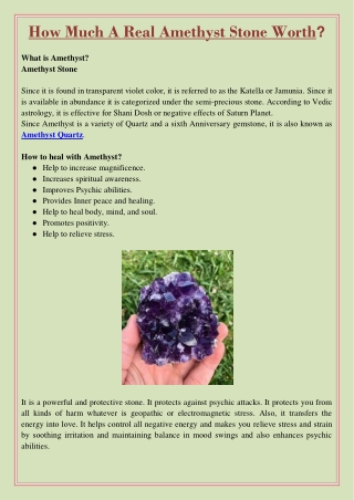 How Much A Real Amethyst Stone Worth?