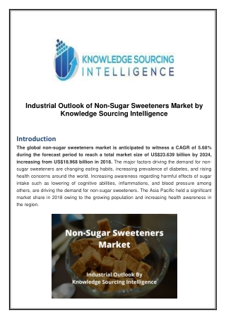 Industrial Outlook of Non Sugar Sweeteners Market