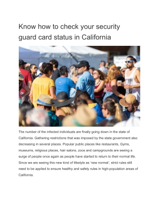 Know how to check your security guard card status in California