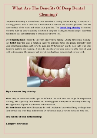 What Are The Benefits Of Deep Dental Cleaning?