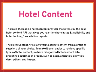 Hotel Content | Hotel Content API | Hotel API