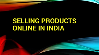 Sell Products Online India